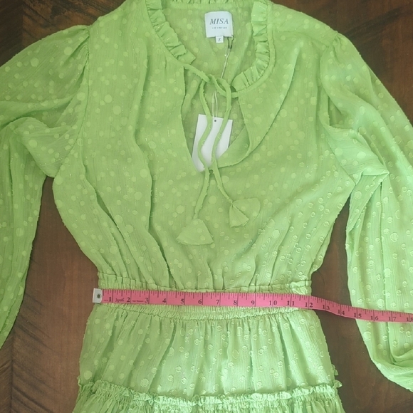 NWT Misa Los Angeles Light Green Long Sleeve Mini Dress S - Picture 6 of 7